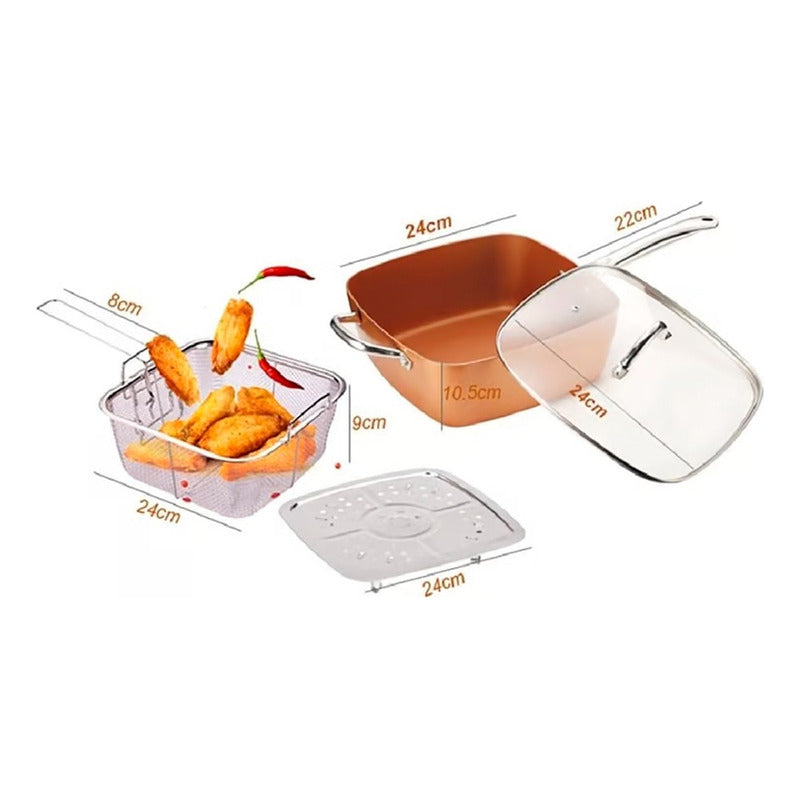 Wok New Line Olla 4 Pzas 24cm Antiadherente 7l