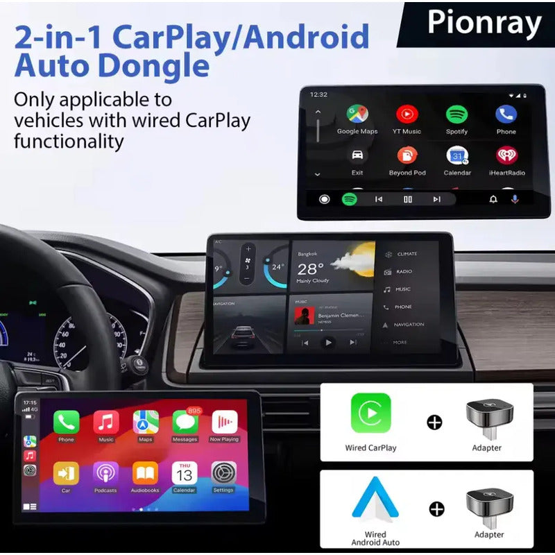Adaptador Carplay/android 2 En 1 Inalámbrico Y Automático