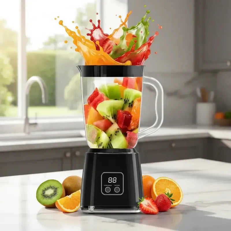 Licuadora Portátil Recargable 600ml Con 3 Programas Vaso Licuadora Usb Para Batidos Smoothies Jugos Proteínas Frutas... Negro