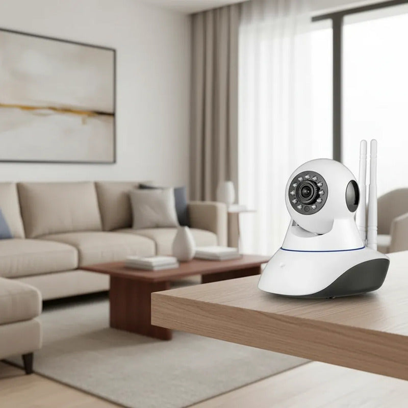 Pack X2 Camaras Vision Nocturna 360° Ip Wifi Hd Blanco