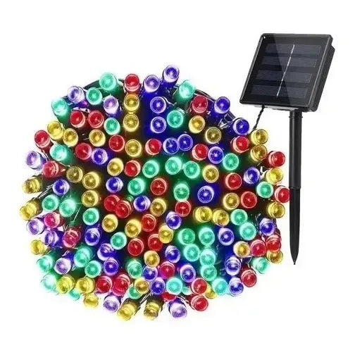 Kit Iluminación: 2 Guirnaldas 100 Led Multicolor 10m + 2 Solares 100 Led + 2 Aros Led Usb Cálidos
