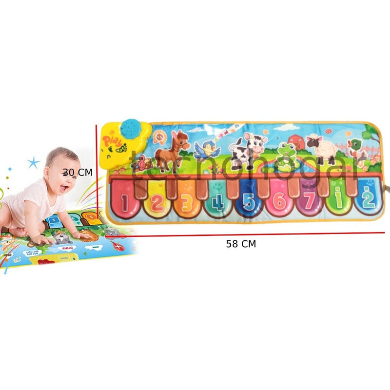 Piano Musical Para Niños Piano Music Mat Animal  Azul