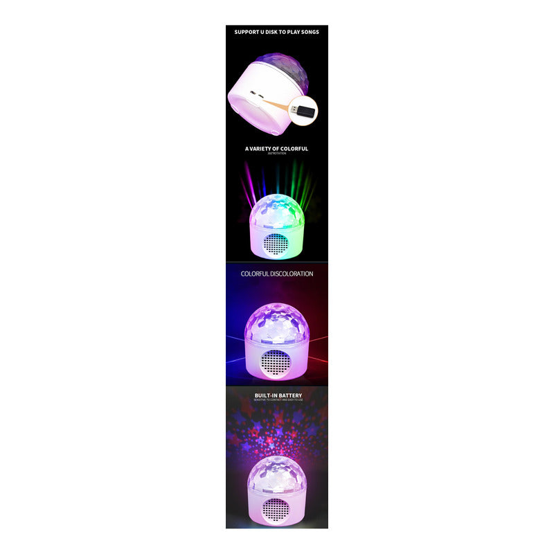 Parlante Proyector Bluetooth Bola Disco Luces Led Fiesta