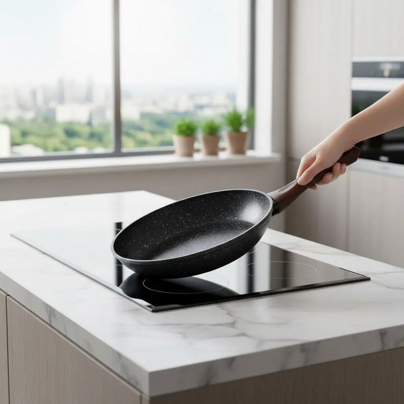 Sartén De Cocina Revestimiento Antiadherente Para Inducción Negro