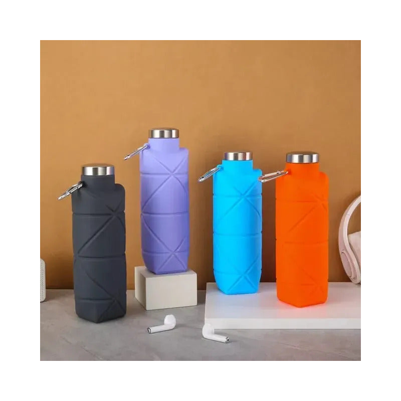 Botella Plegable Deportiva Portátil 100% Silicona Variado
