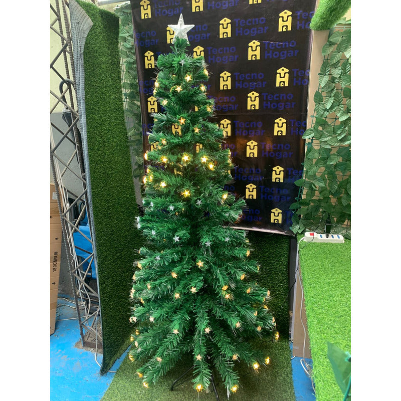 Arbol Navidad Con Luces Incorporadas + Estrella 1.70cm Verde