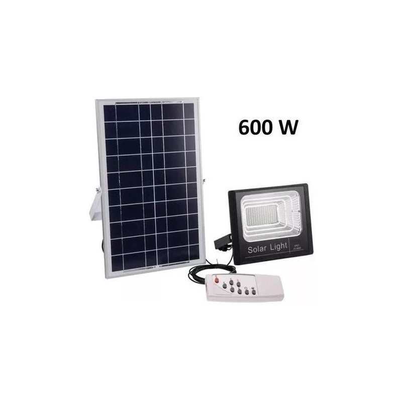 Foco Solar 600 Watts Panel Separado + Control Remoto Ip67 Negra