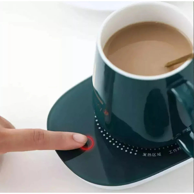 Calentador De Tazas Cafe Almohadilla Calefactora Eléctrica Negro Liso