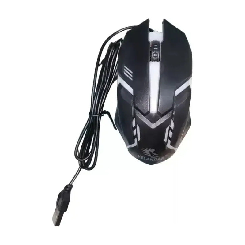 Kit 5 Pzs Gamer Teclado Mouse Headset Soporte Telf Mousepad Negro