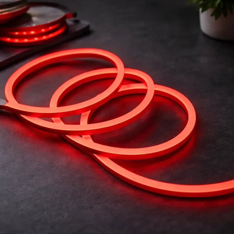 Cinta Led Neon Luz 5mts Flexible Transformador 12v Decoracio Rojo
