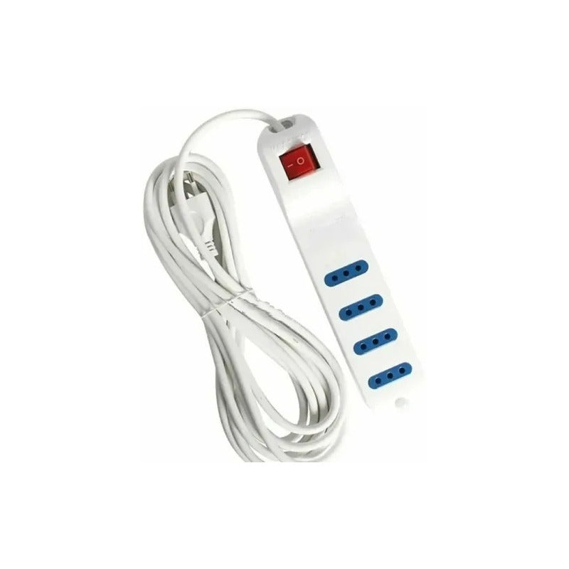 Alargador 5 Metros Zapatilla Eléctrica Extensión Blanco