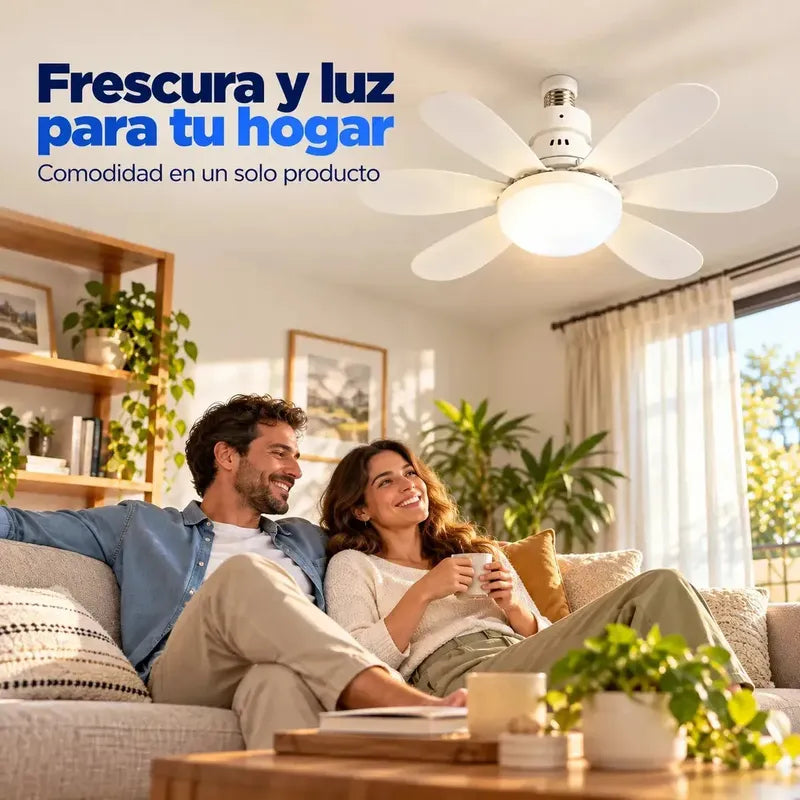 Ventilador Techo Luz Led 40w Eoland Control Remoto E27 Blanc 52 Cm Blanco 6
