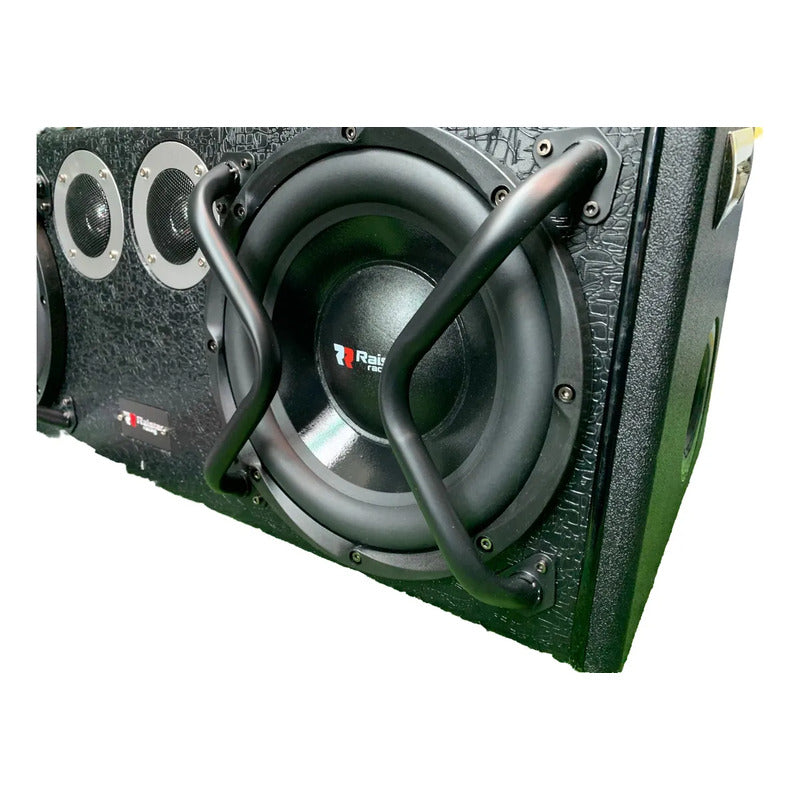 Subwoofer Doble Amplificado 2000w 10pul + Cable De Instalac Negro