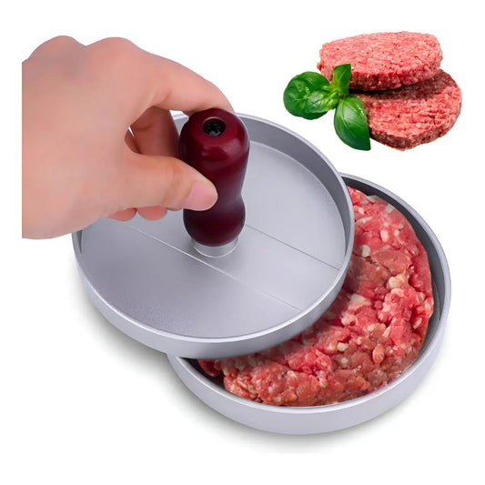 Prensa Para Hamburguesas Molde Antiadherente Asado Parrilla Color Aluminio