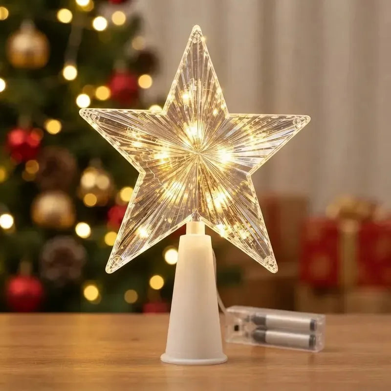 Estrella Navidad Led Calida 19cm Punta Arbol Decorativa