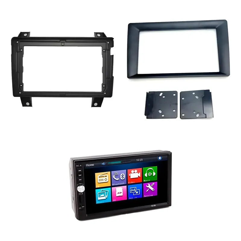 Kit Radio Poer: Bisel Great Wall Poer 2020+ 9 Negro + Radio 2 Din Mirror Link Mp5 + Adaptador 9 A 7