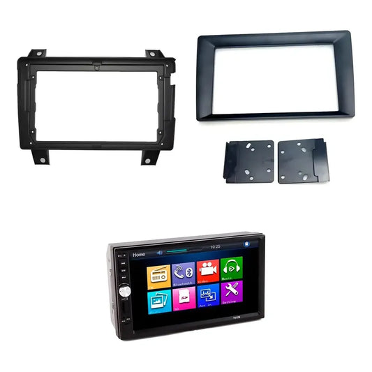 Kit Radio Poer: Bisel Great Wall Poer 2020+ 9 Negro + Radio 2 Din Mirror Link Mp5 + Adaptador 9 A 7