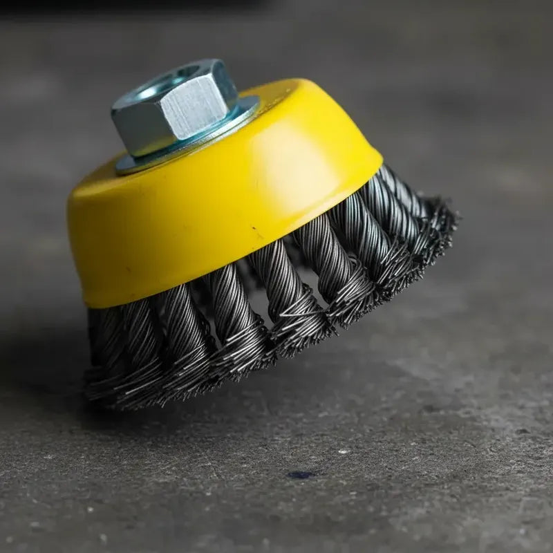Pack X5 Grata 4puLG Copa Chascón Trenzado 100mm Para Esmeril Amarillo