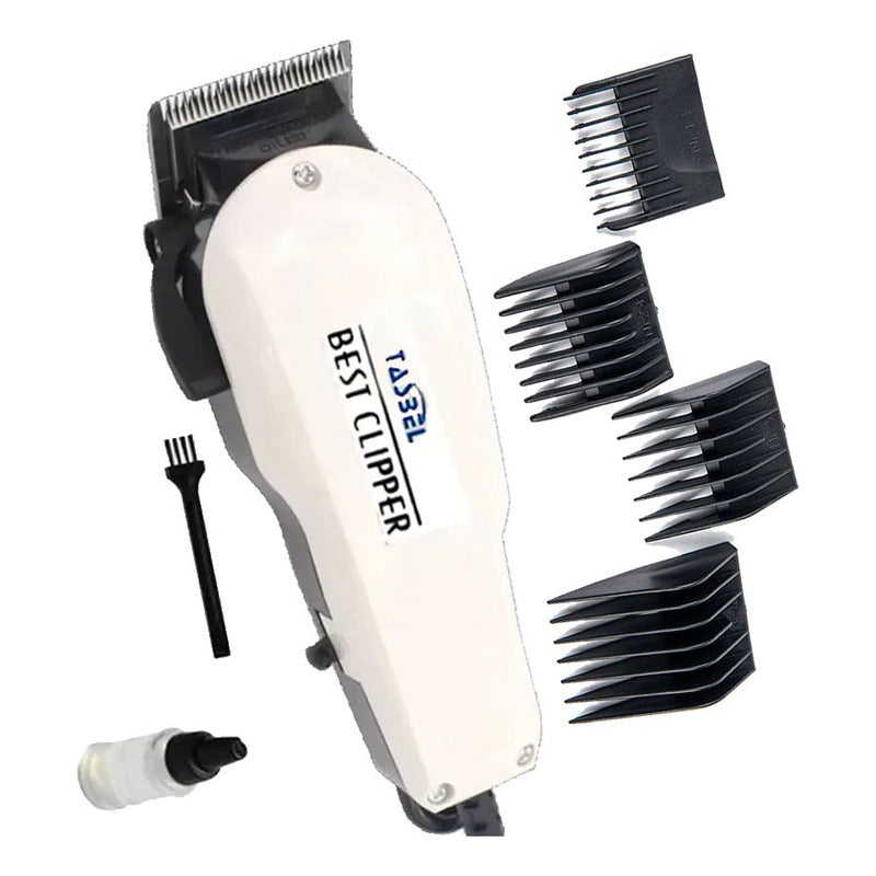 Maquina Para Afeitar Rasurar Barba Cabello Tasbel Cableada Blanco