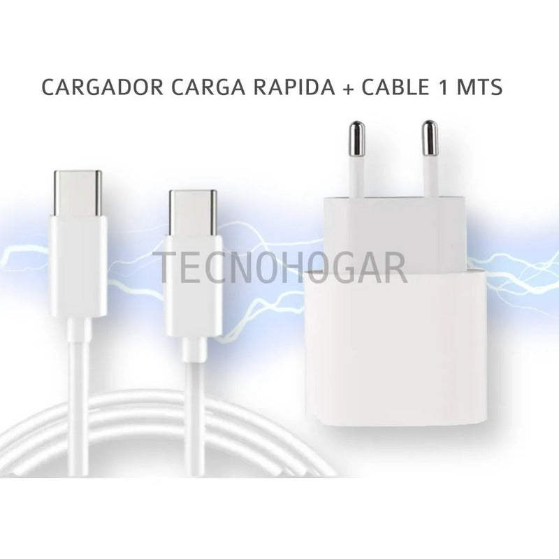 Cargador Tipo C Carga Rápida Blanco