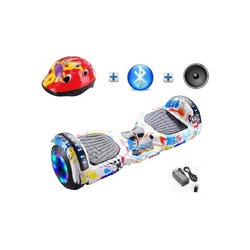 Patineta Scooter Con Casco De Regalo Smart Balance Bluetooth Negras Multicolor