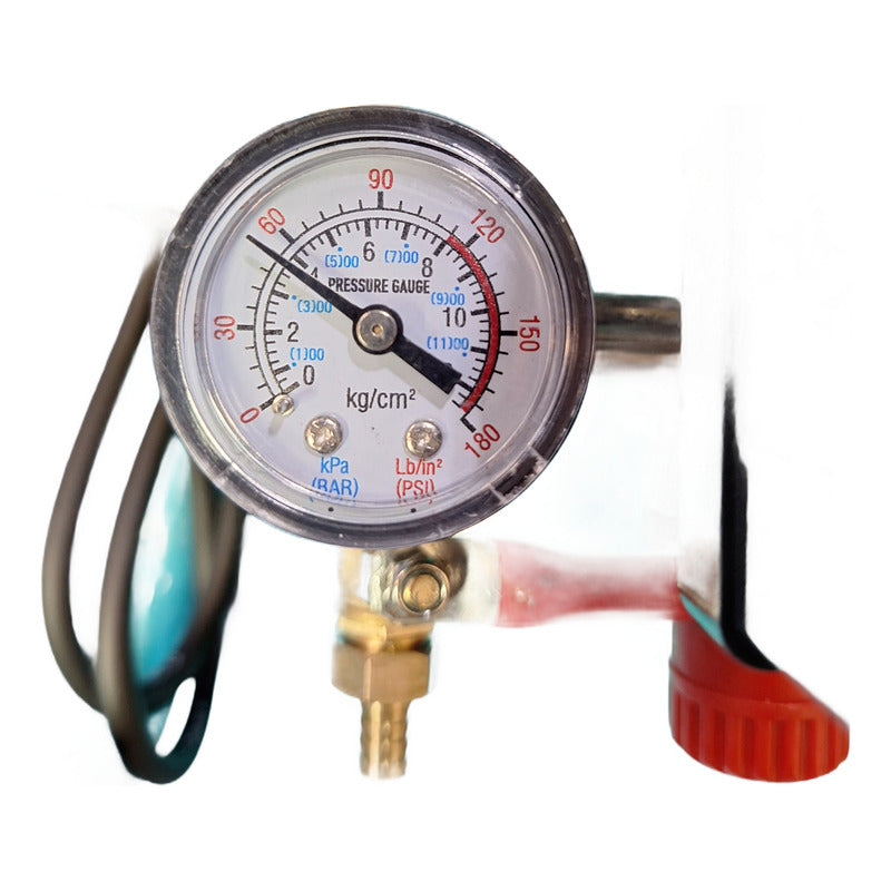 Compresor De Aire 50 Litros Con Acople Y Ruedas Turquesa 50 Monofásica