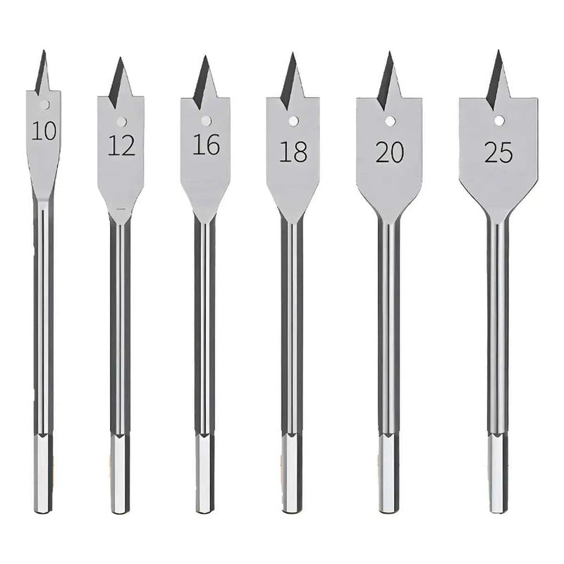 Set De Brocas Planas Para Madera 6 Pzas, 10 12 16 18 20 25mm