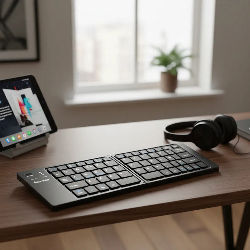 Mini-teclado Plegable Bt Teclado Qwerty Recargable Tipo-c Gris Oscuro Español De Latinoamérica
