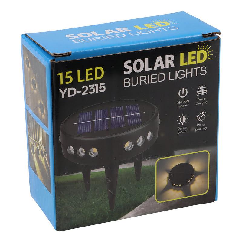 Luces De Jardín Solares 15 Led Luces Enterradas Pack De 3