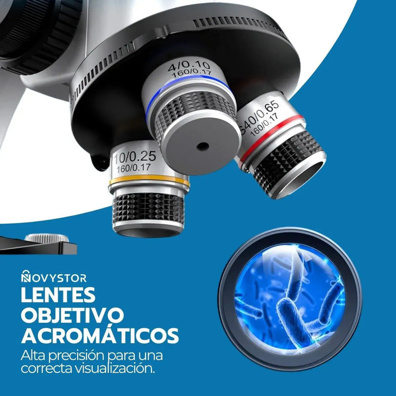 Microscopio Profesional 16000x Con Accesorios Un Lente Blanco