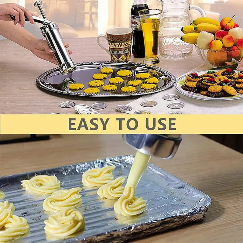 Máquina Manual Para Galletas Con Moldes Intercambiables Plateado