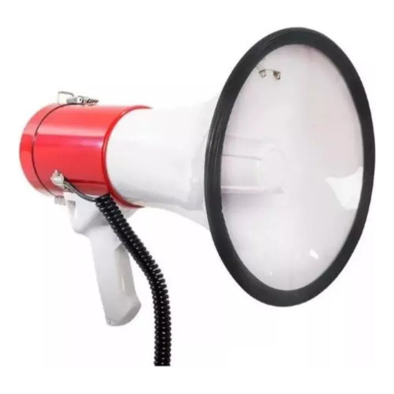Megafono Portatil Parlante Altavoz Recargable Con Pilas Color Blanco