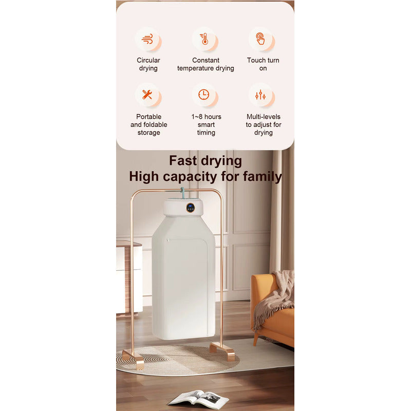 Secadora Portátil Plegable Para Ropa Invierno Bajo Consumo Blanca