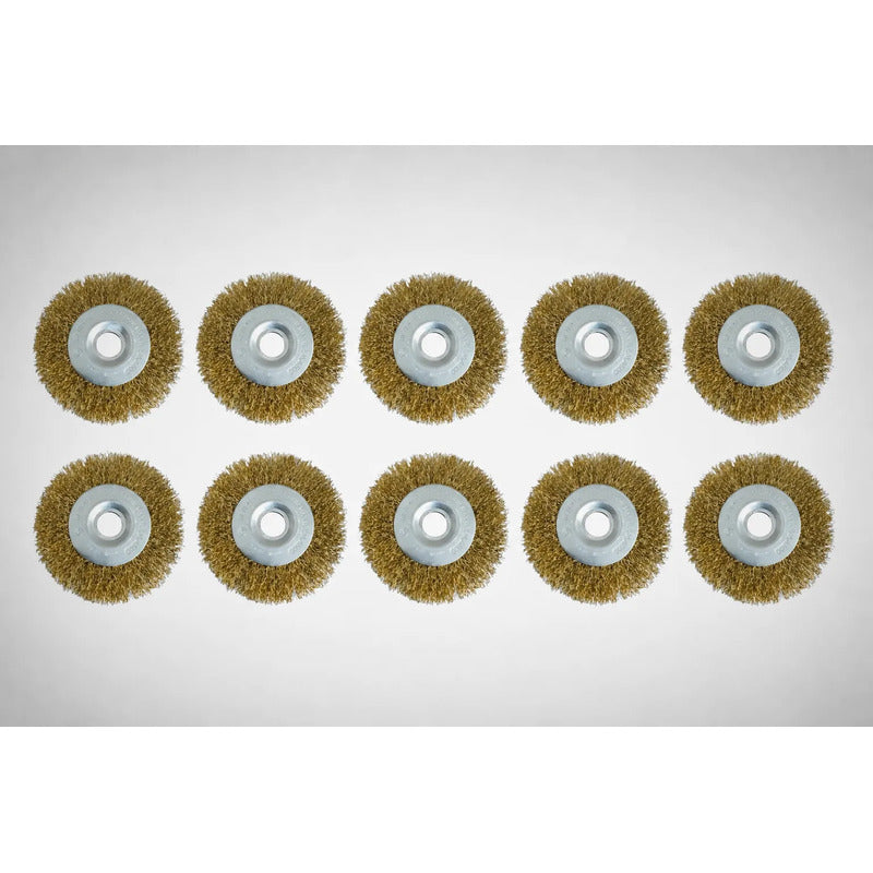 Pack X10 Grata Disco Rizada 4'' Chascona Bronce Para Esmeril Amarillo
