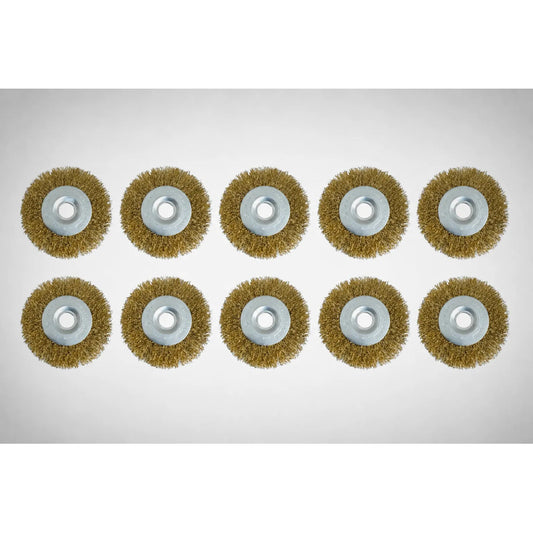 Pack X10 Grata Disco Rizada 4'' Chascona Bronce Para Esmeril Amarillo