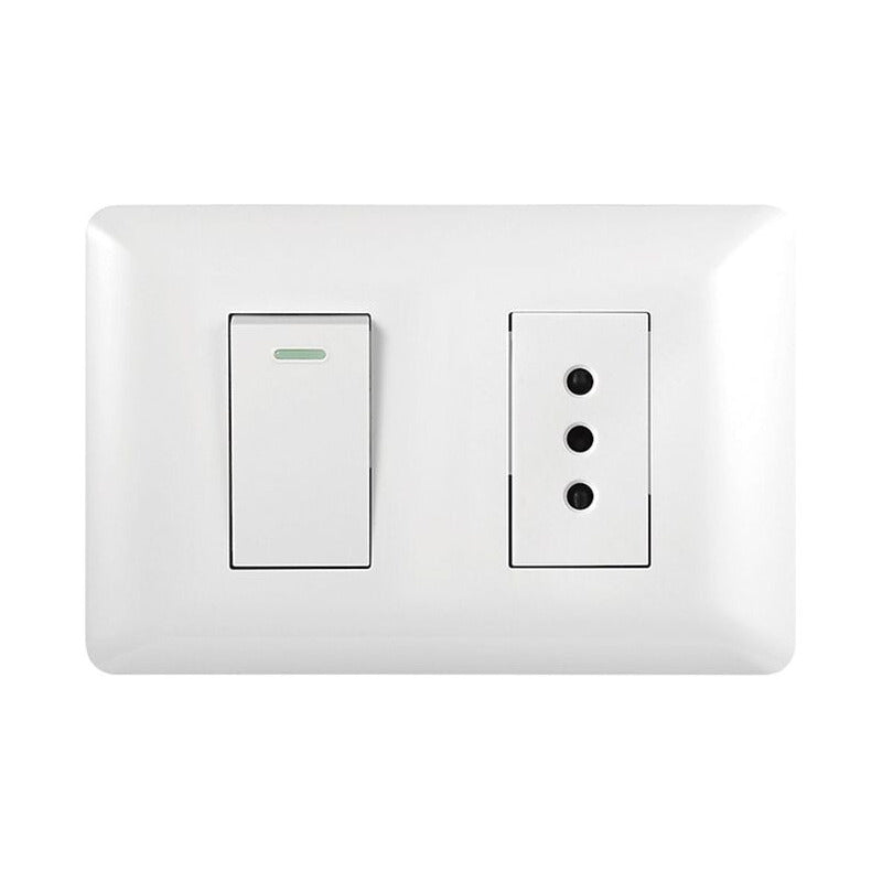 Interruptor Apagador Tomacorriente 10a 250v Hogar Oficina Blanco