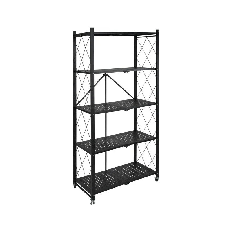 Estante Organizador Plegable 5 Niveles Ruedas Cocina Living Negro