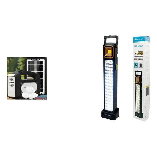 Kit Solar: Kit De Camping Luz Emergencia Cargador Usb 3 Ampolletas Blanco Frío + Lámpara Solar 48 Led