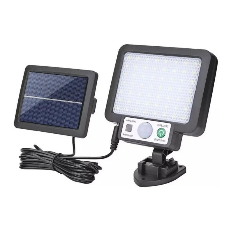 Foco De Seguridad Con Sensor De Movimiento Ajustable 56led  Negro