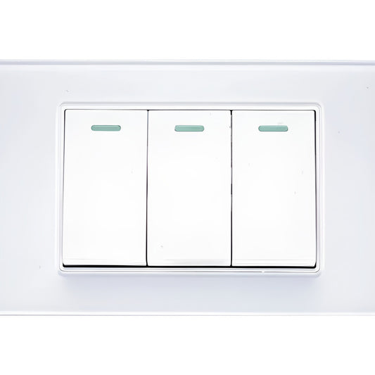 Pack X10 Interruptor Triple On/off 10a Para Hogar Y Oficina 10 A 250v Blanco