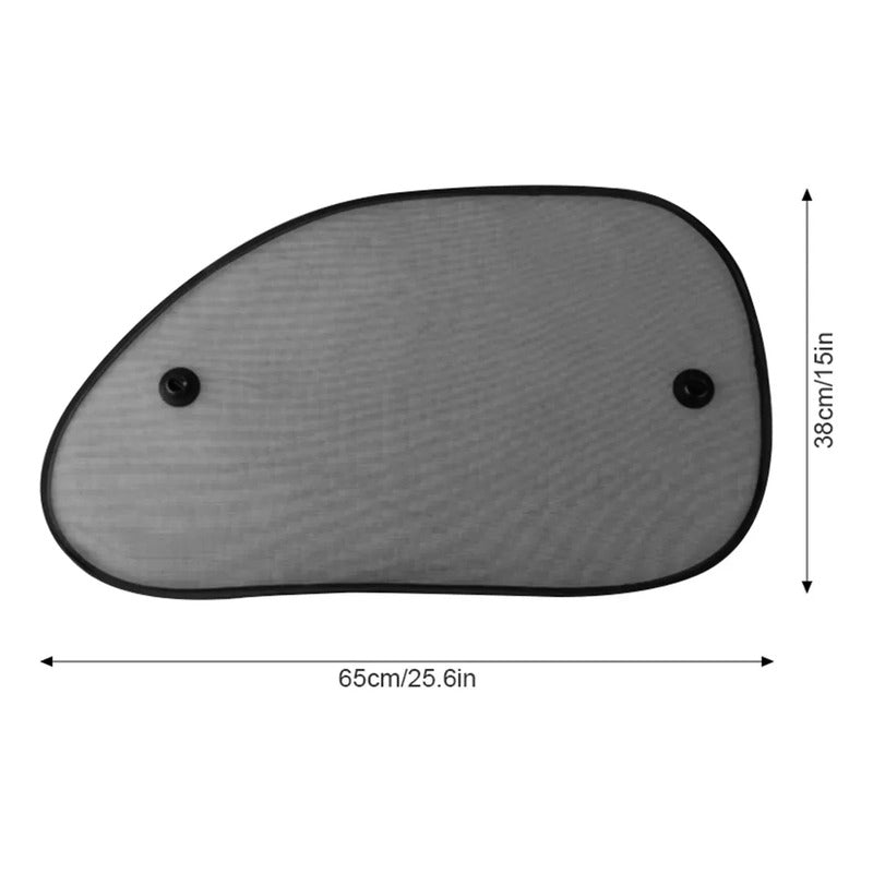 Set 2 Sombrillas Ventana Lateral Negro S 44x36cm Triangular