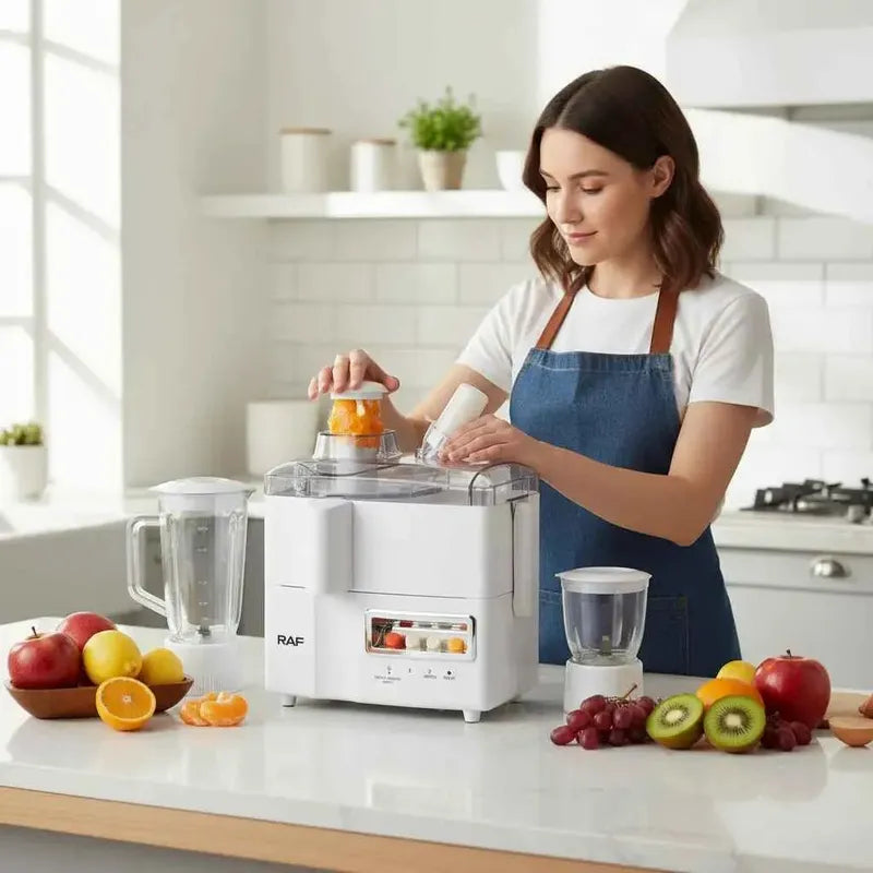 Extractor Eléctrico 4 En 1 Exprimidor Moledor Licuadora Blanco 50 Hz / 60 Hz