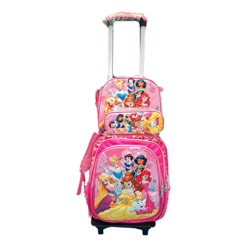 Mochila Con Diseños Bolso 3 En 1 Cartuchera Y Lonchera