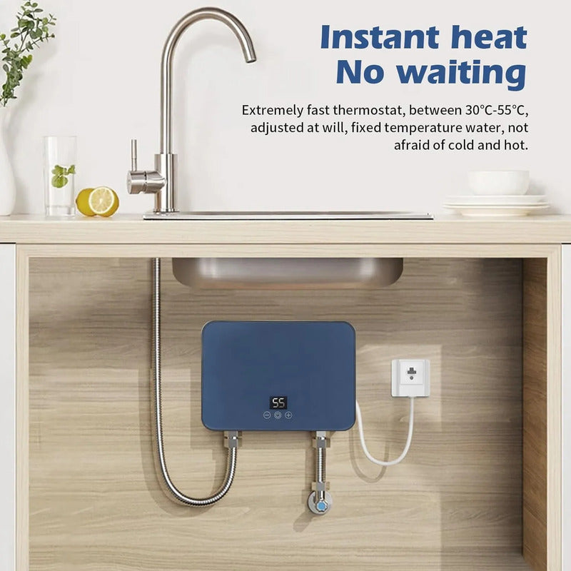 Calentador De Agua Eléctrico Agua Digital Instantánea Gris Glp