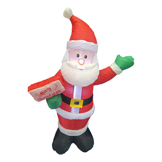 Viejito Pascuero Inflable 1.20 Mts Luz Led Santa Rojo