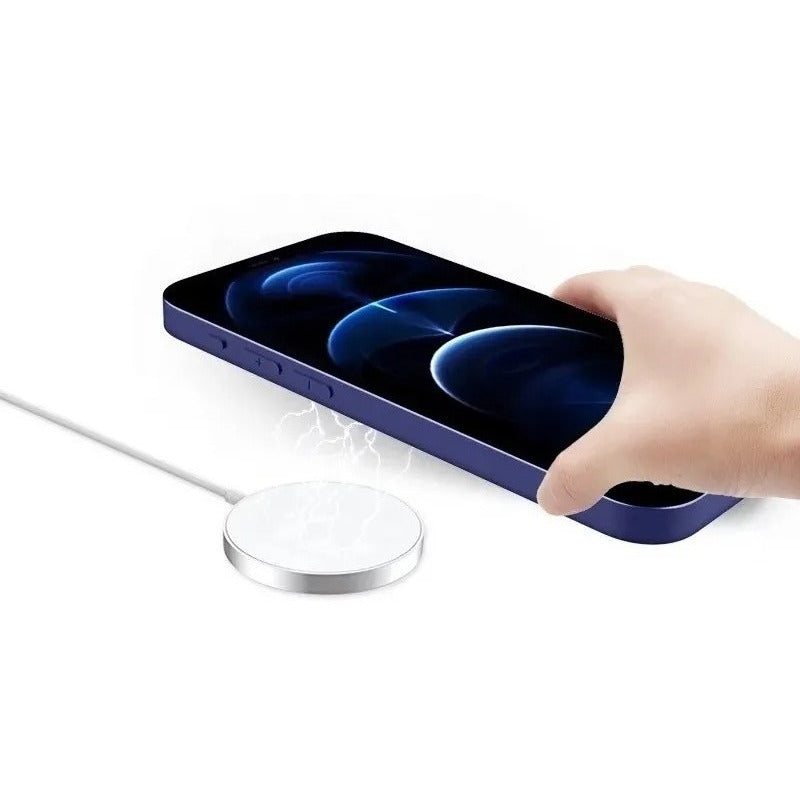 Cargador Inalámbrico Compatible iPhone 12 Carga Rápida Tipoc Blanco