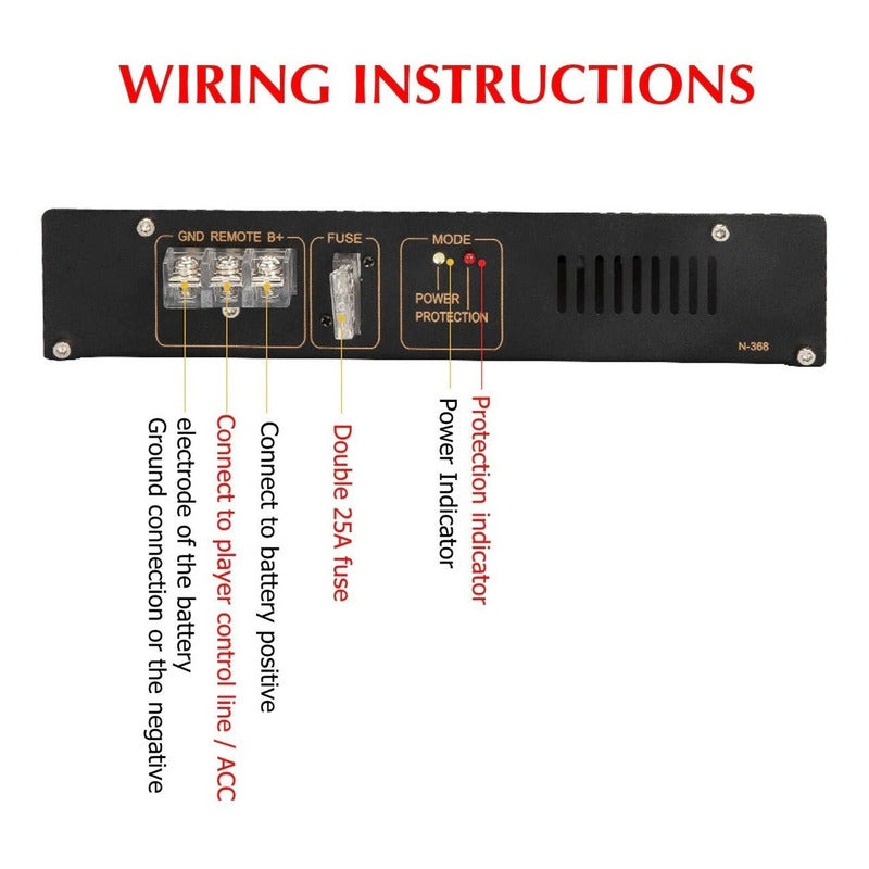 Amplificador Auto Estéreo Audio 2 Canales 2200w 12v Color Plata