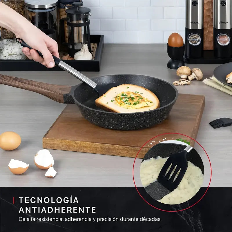 Sartén Wok De Cerámica Hyllis Antiadherente Para Inducción 26 Cm Negro