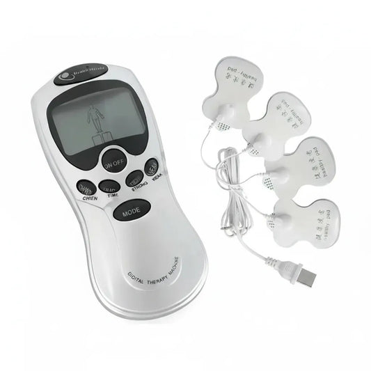Electro Estimulador Tens Masajeador 4 Electrodos Blanco