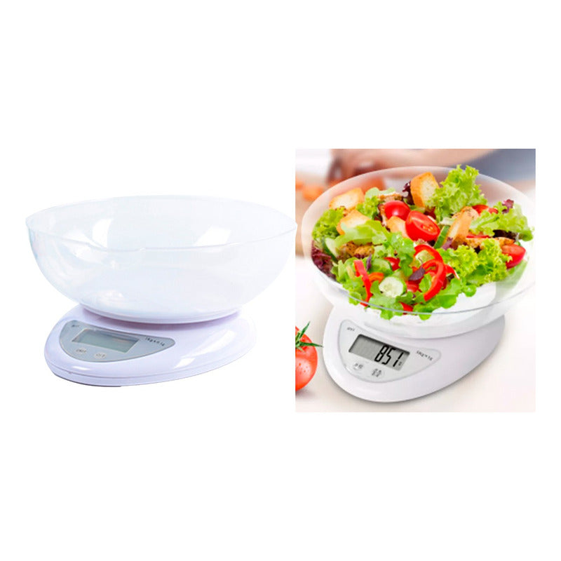 Balanza Pesa Digital Cocina 7 Kilos Blanca Con Baterias Blanco